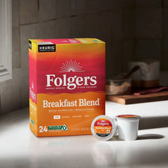 Folgers Breakfast Blend Mild Roast Coffee - Keurig K-Cup Pods - 24ct